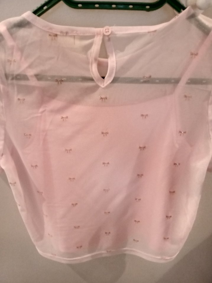 Kız Çocuk Transparan Pembe Tişört - Görsel 4