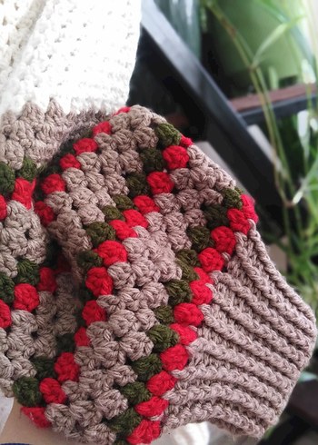 Çok Renkli bohem el örgüsü kazak - Görsel 8