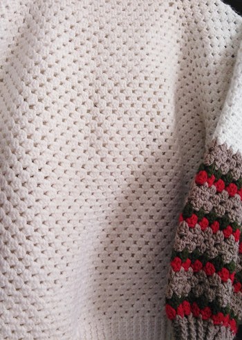 Çok Renkli bohem el örgüsü kazak - Görsel 4