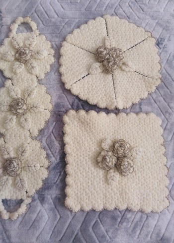 Nakışlı Krem Gelin Seti - Görsel 4