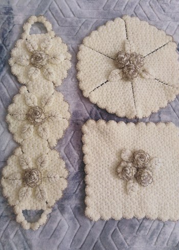 Nakışlı Krem Gelin Seti - Görsel 6