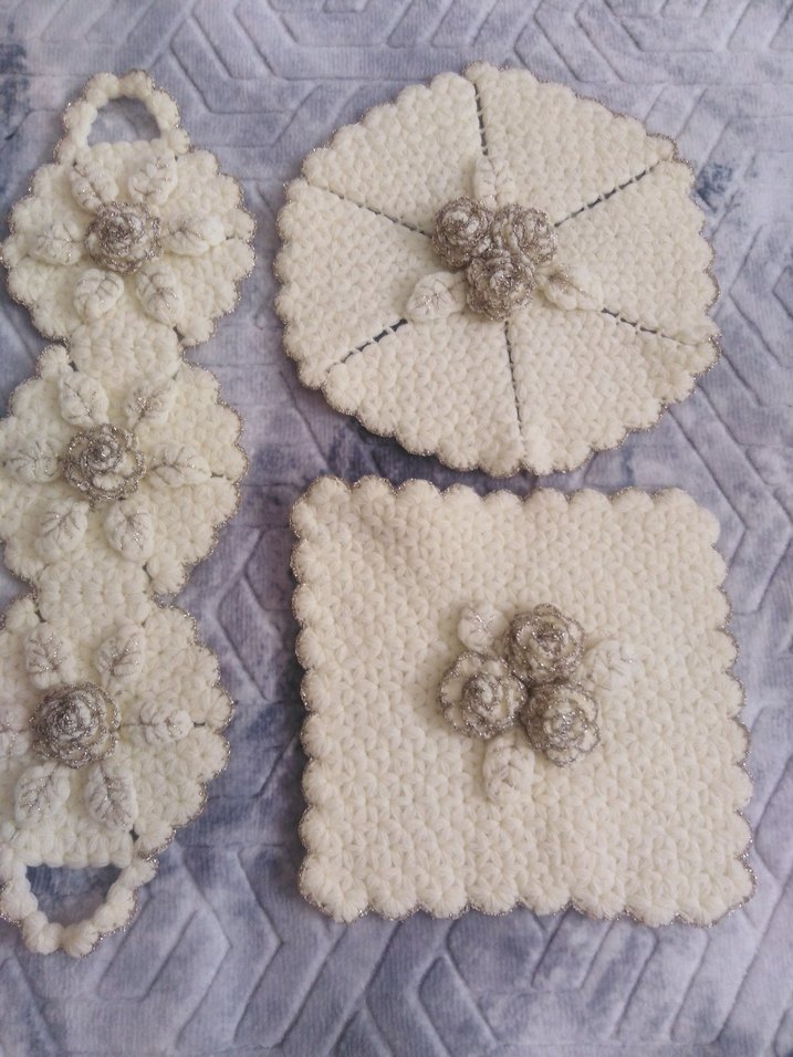 Nakışlı Krem Gelin Seti - Görsel 4