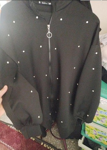 Siyah Uzun Fermuarlı Kadın Ceket - Görsel 2