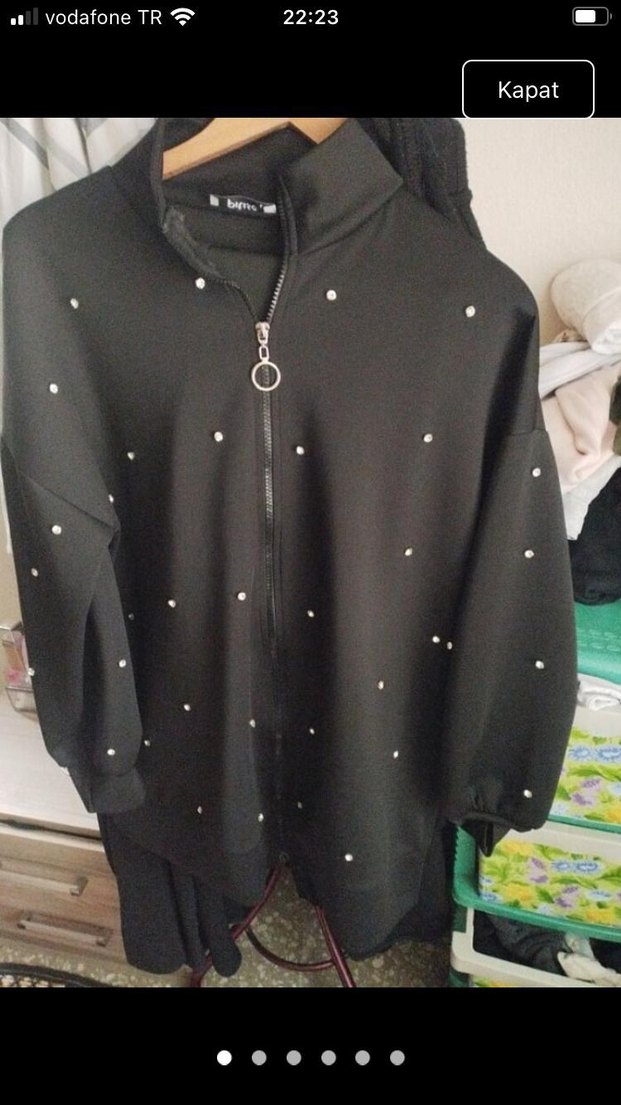 Siyah Uzun Fermuarlı Kadın Ceket - Görsel 5