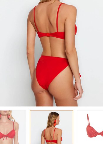 Trendyol & Milla Kırmızı İnce Askılı Mini Bikini Takımı