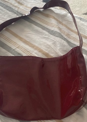 Diğer Bordo Parlak Deri Kadın Omuz Çantası