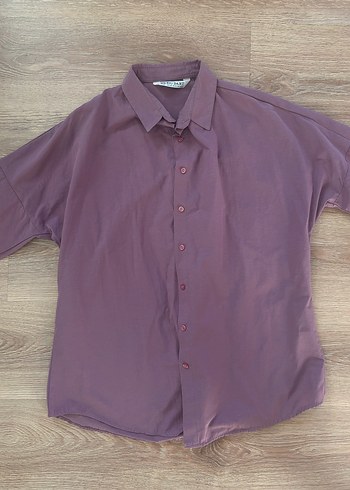 Oversize Lila İnce Gömlek