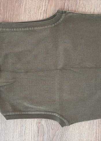 Zara Zara Kolsuz Kalın Triko Haki Renk Crop