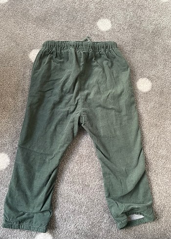 H&M Erkek Çocuk Yeşil Kadife Bol Kesim Pantolon - Görsel 3