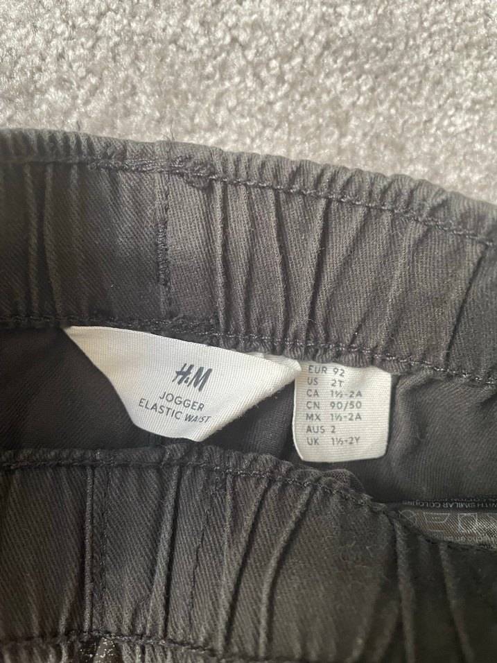 H&M Erkek Çocuk Antrasit Pamuklu Rahat Kesim Jogger Pantolon - Görsel 2