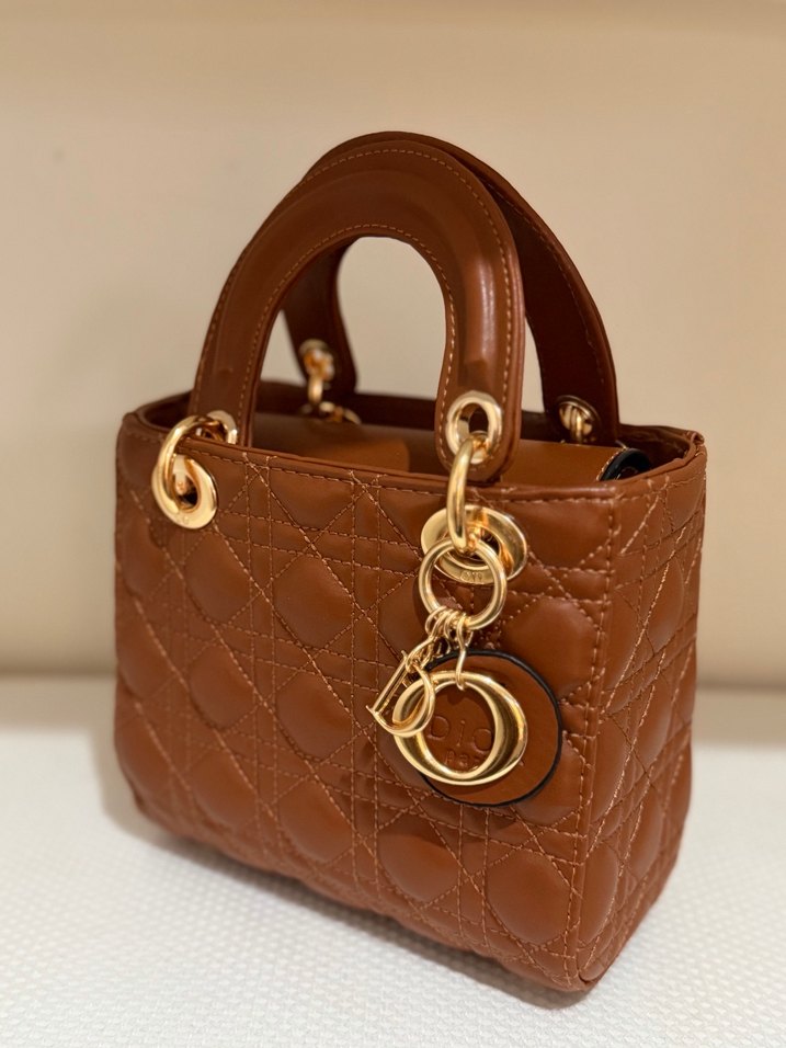 Zincir Detaylı Kahverengi Deri Kadın Çanta DİORLADY İTHAL - Görsel 2