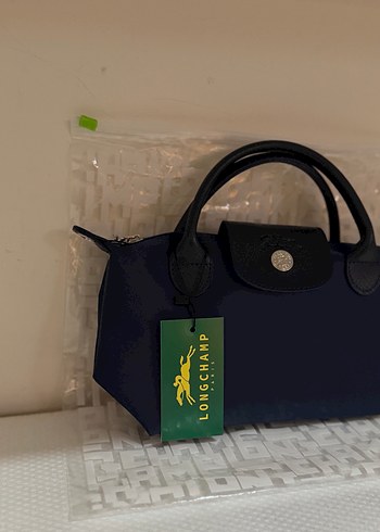 Longchamp Lacivert Deri Kadın Çanta POŞETLİ - Görsel 2