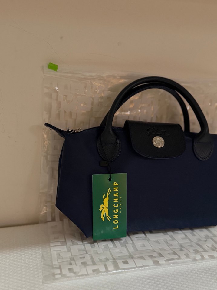 Longchamp Lacivert Deri Kadın Çanta POŞETLİ - Görsel 2