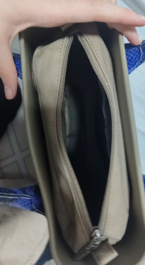 O bag Gri Kadın Çanta Mavi Yılan Desenli Kulplu - Görsel 2