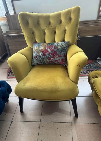 Modern Klasik Sarı Desenli Kanepe Kılıfı - Görsel 5