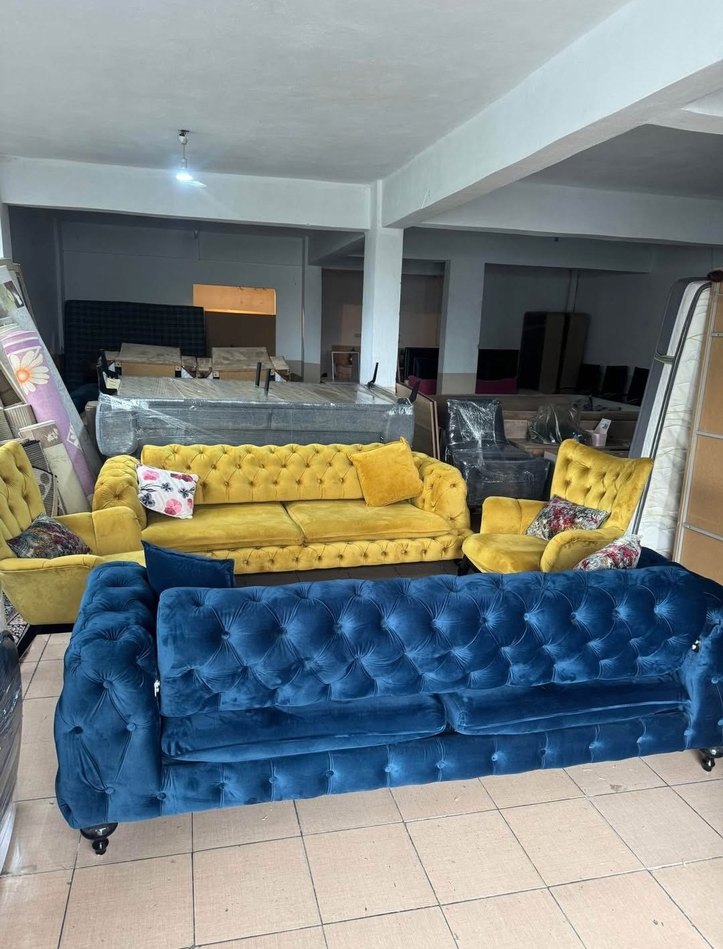 Modern Klasik Sarı Desenli Kanepe Kılıfı - Görsel 4