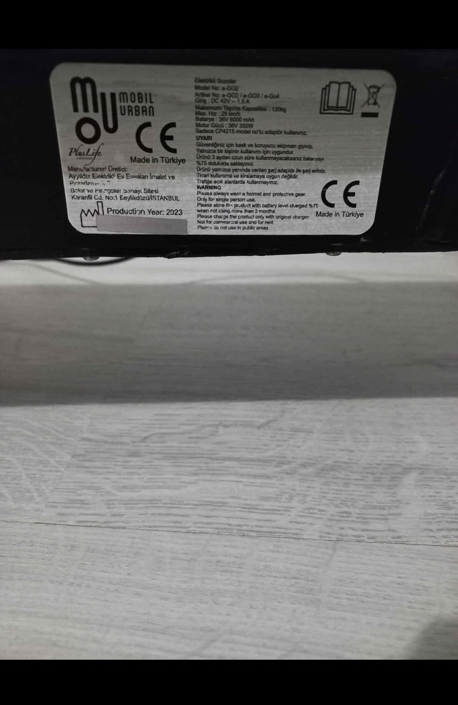 elektrikli scooter 900Watt - Görsel 3