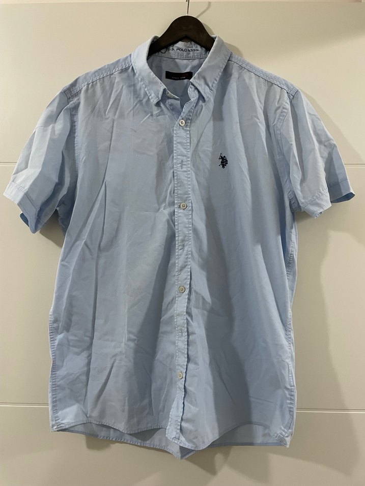 Mavi Kısa Kollu Erkek Gömlek - Görsel 2