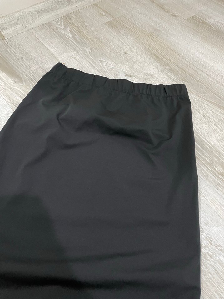 Siyah Uzun Kadın Etek Yırtmaçlı - Görsel 3