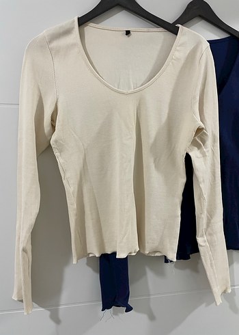 2 li V Yaka Kadın Uzun Kollu - Görsel 4