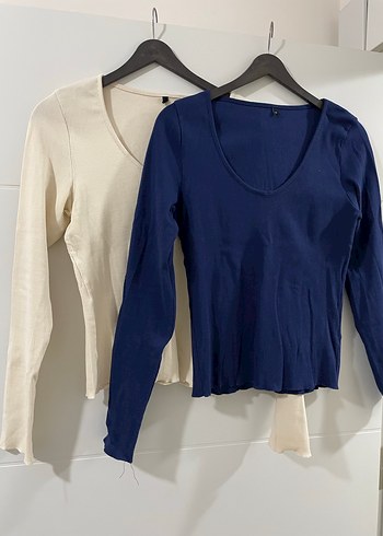 2 li V Yaka Kadın Uzun Kollu - Görsel 2