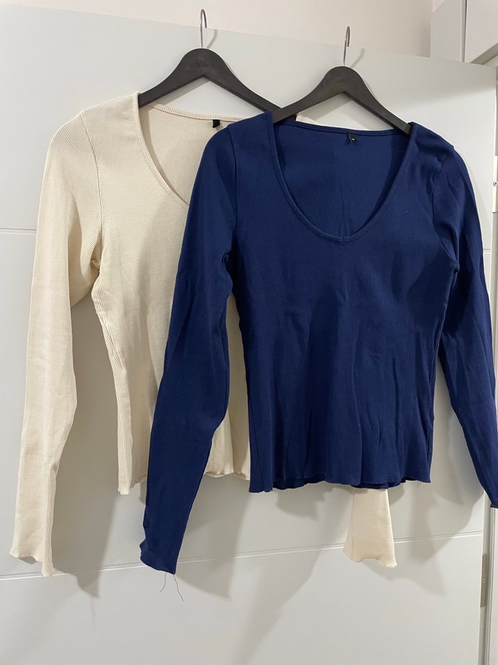 2 li V Yaka Kadın Uzun Kollu - Görsel 2