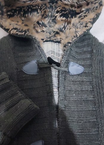 Erkek Gri Kısa Kürklü Kapüşonlu Kış Ceketi - Görsel 4