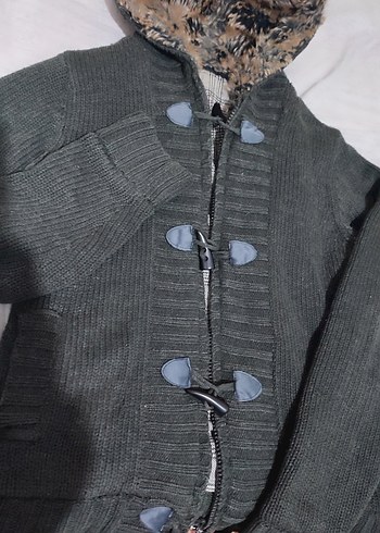 Erkek Gri Kısa Kürklü Kapüşonlu Kış Ceketi - Görsel 5