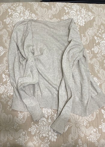 H&M Bej Yüksek Yakalı İnce Triko Hırka