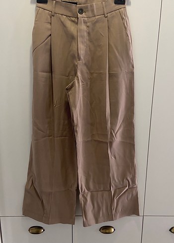 xs Beden camel Renk Bej Midi Kumaş Kadın Pantolon