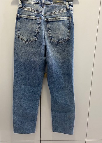 27 Beden Kadın Mavi Midi Denim Jean