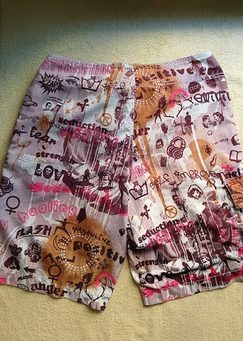 Vintage Streetwear Graffiti Şort Mayo - Görsel 2