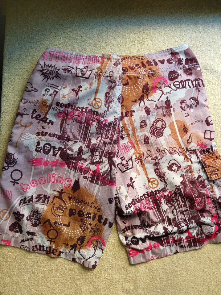 Vintage Streetwear Graffiti Şort Mayo - Görsel 2