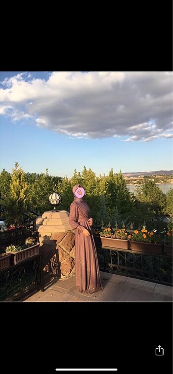 Diğer Mor simli tesettür abiye / mor tesettür elbise düğünlük kiralık