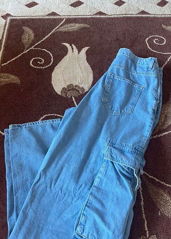 LC Waikiki Kadın Mavi Bol Kesim Denim Pantolon
