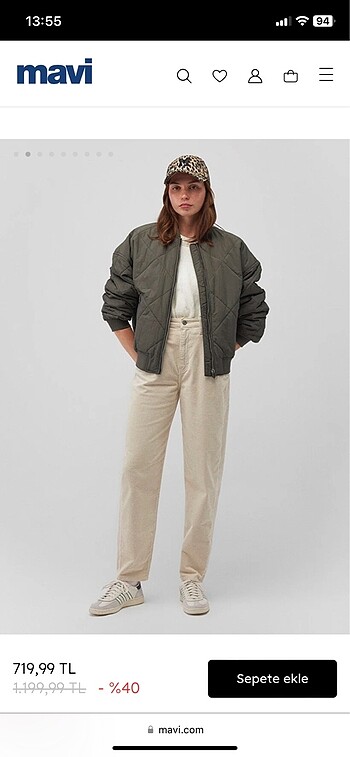 Mavi Jeans Mavi Laura Baggy kadife jean