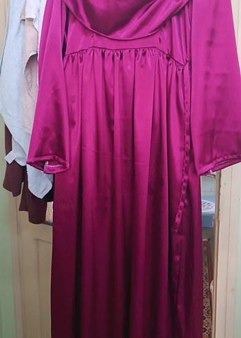 m Beden Pembe Uzun Kollu Drapeli Gotik Kadın Elbise