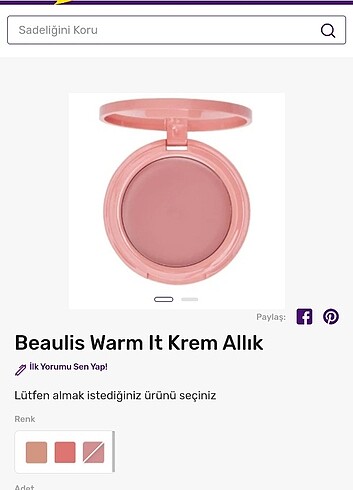 Beaulis warm it krem allık