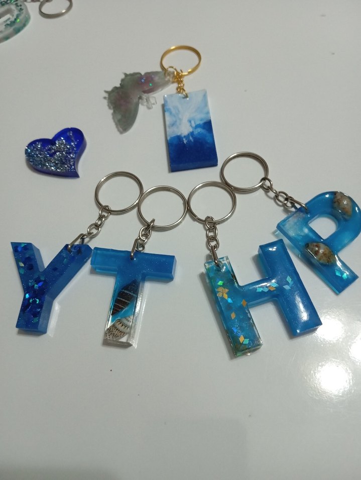 Renkli Boncuklu Bohem Anahtarlık epoksi - Görsel 3