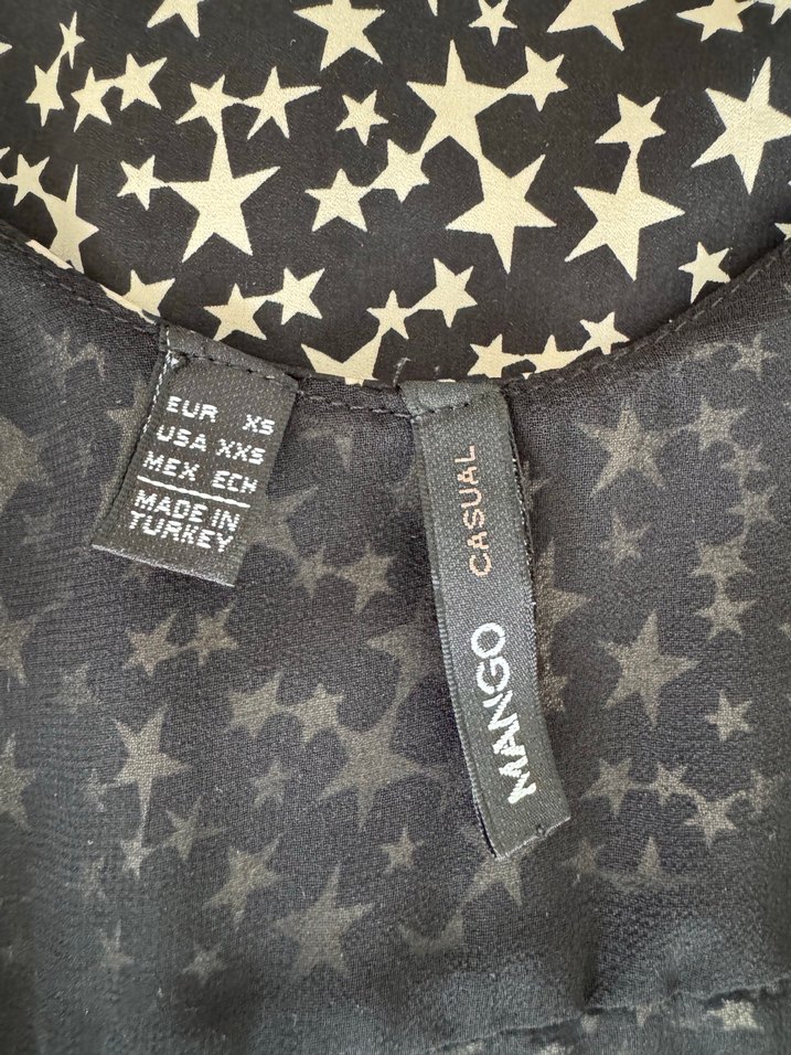 Mango Siyah Yıldız Desenli Elbise - Görsel 4