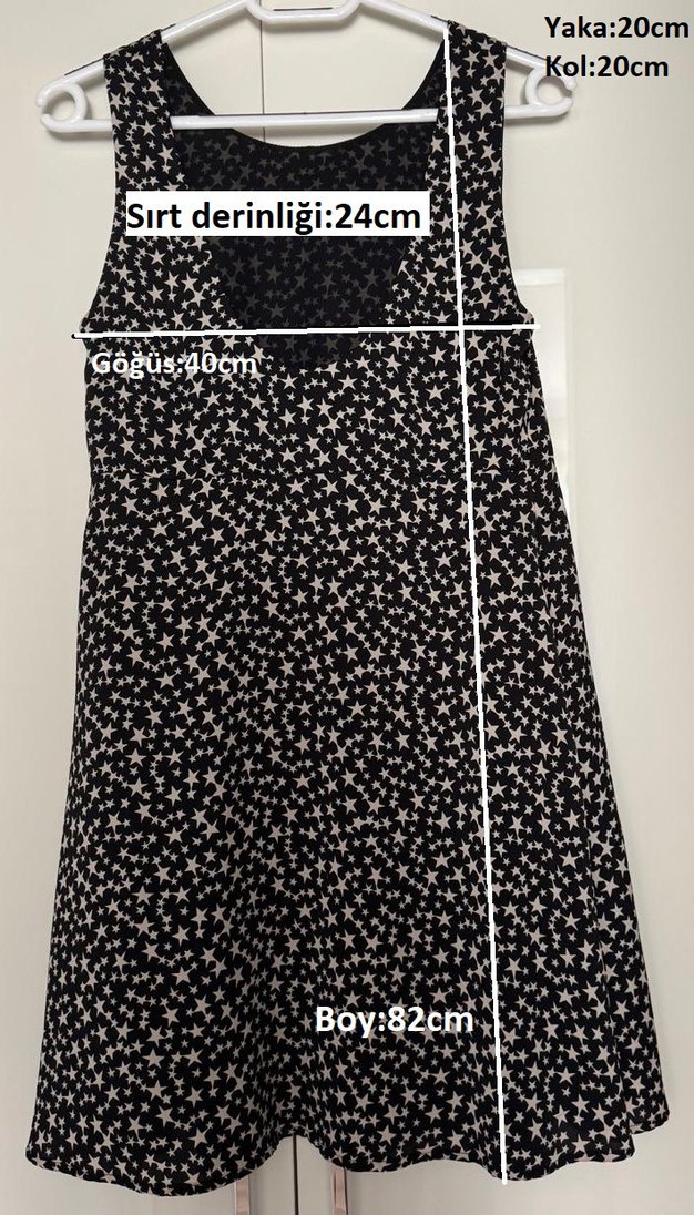 Mango Siyah Yıldız Desenli Elbise - Görsel 3