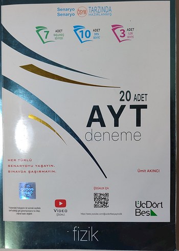 345 (üçdörtbeş) 20 ADET AYT Fizik Deneme Sınavı