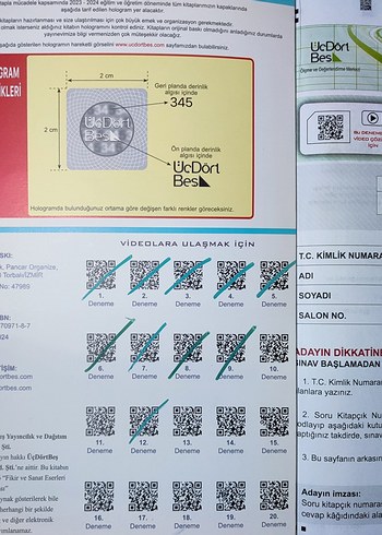 345 (üçdörtbeş) 20 ADET AYT Fizik Deneme Sınavı