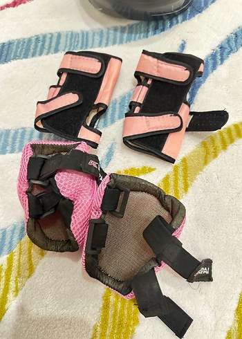 Pembe Biker Kız Çocuk Kask ve Koruyucu Seti - Görsel 3