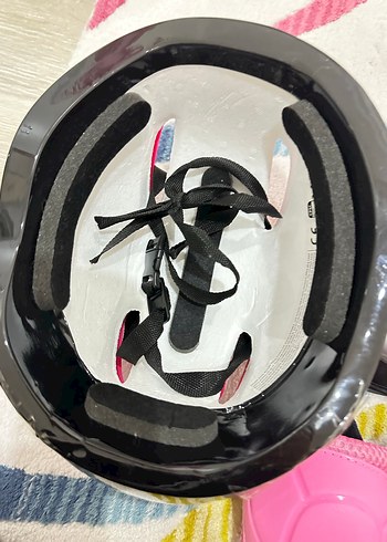 Pembe Biker Kız Çocuk Kask ve Koruyucu Seti - Görsel 5