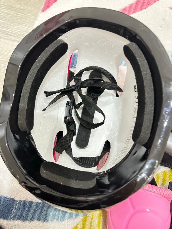 Pembe Biker Kız Çocuk Kask ve Koruyucu Seti - Görsel 5