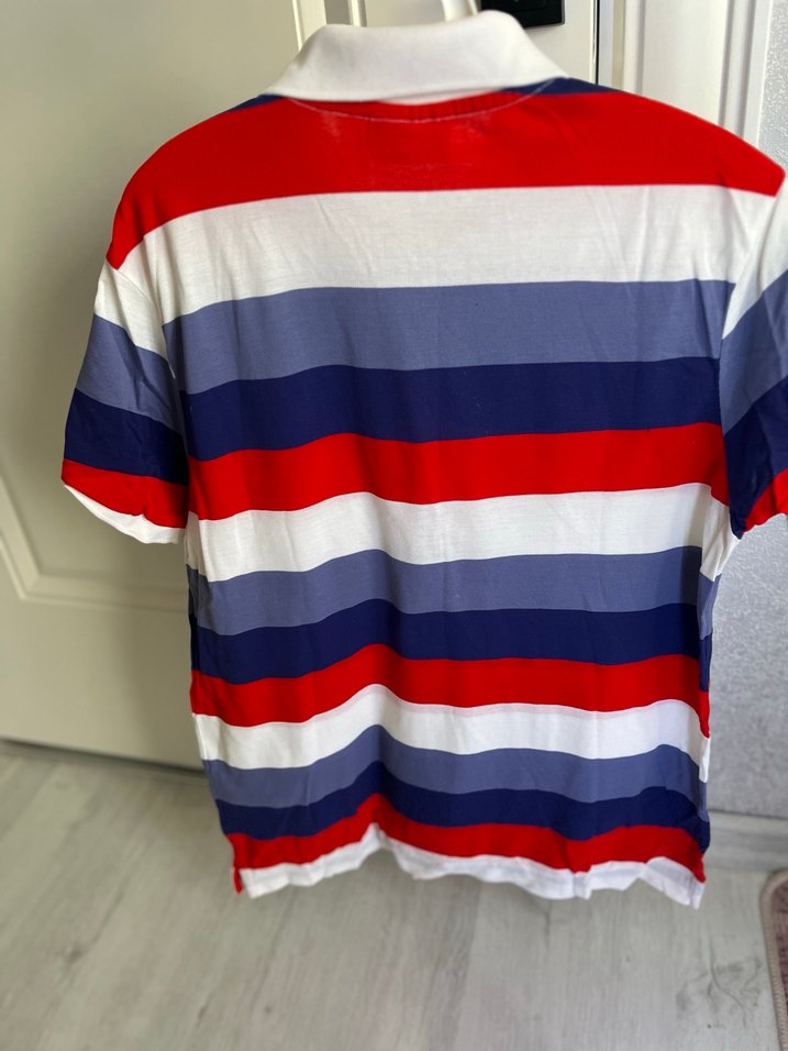 Çizgili Polo Yaka Erkek Tişört - Görsel 4