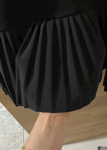 m Beden siyah Renk Koton katlı mini boy elbise askılı
