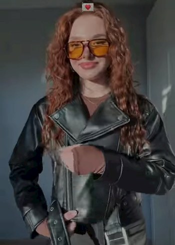 Siyah Deri Kadın Biker Ceket