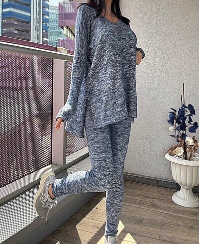 s Beden mavi Renk Zara Yumoş Batik Üst + Eşofman Takımı